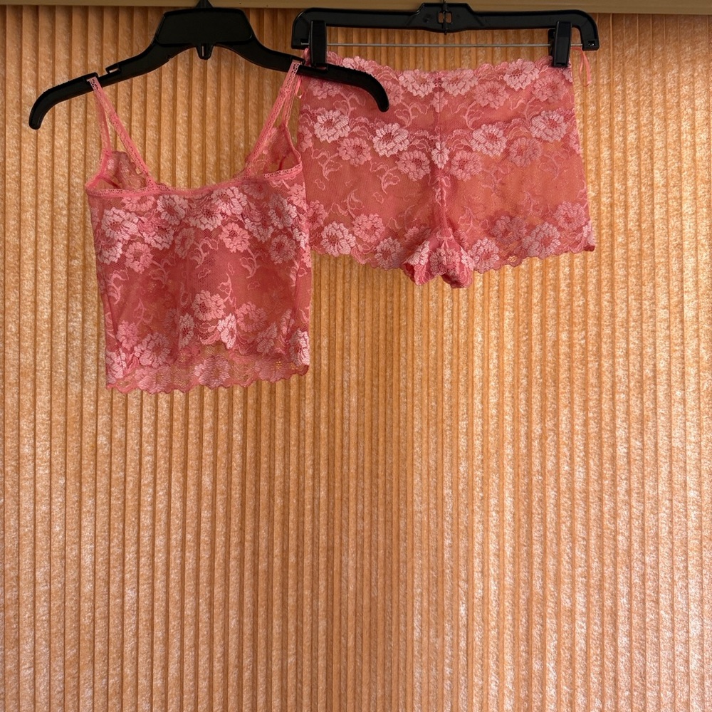 Anthropologie Josie Flower Shower Allocer Bralette and Short Set - Pink - Picture 6 of 6